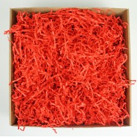 Стружка бумажная гофрированная, 100гр (цвет красный)