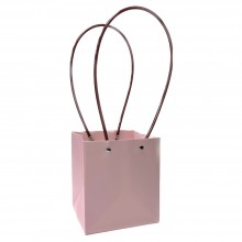 Пакет для цветов квадратный, размер 13х13х14см, цвет розовый