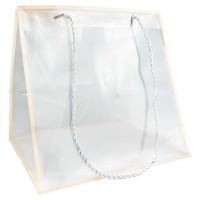 Пакет прозрачный квадратный "Кант", размер 25х25х22см, цвет персиковый