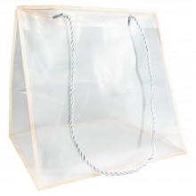 Пакет прозрачный квадратный "Кант", размер 25х25х22см, цвет персиковый