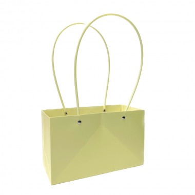 Пакет для цветов прямоугольный, размер 22х10х13см, цвет желтый