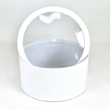 Шляпная коробка с окошком "Круг", цвет белый, размер 24х12см