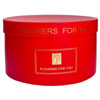 Шляпная коробка "Flowers for you" d32*h21см (цвет красный) 