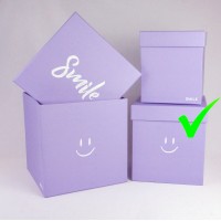 Шляпная коробка "Smile", цвет сиреневый, размер 18*18*19см
