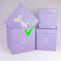 Шляпная коробка "Smile", цвет сиреневый, размер 21*21*21см